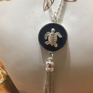 Silver Turtle Pendant Necklace
